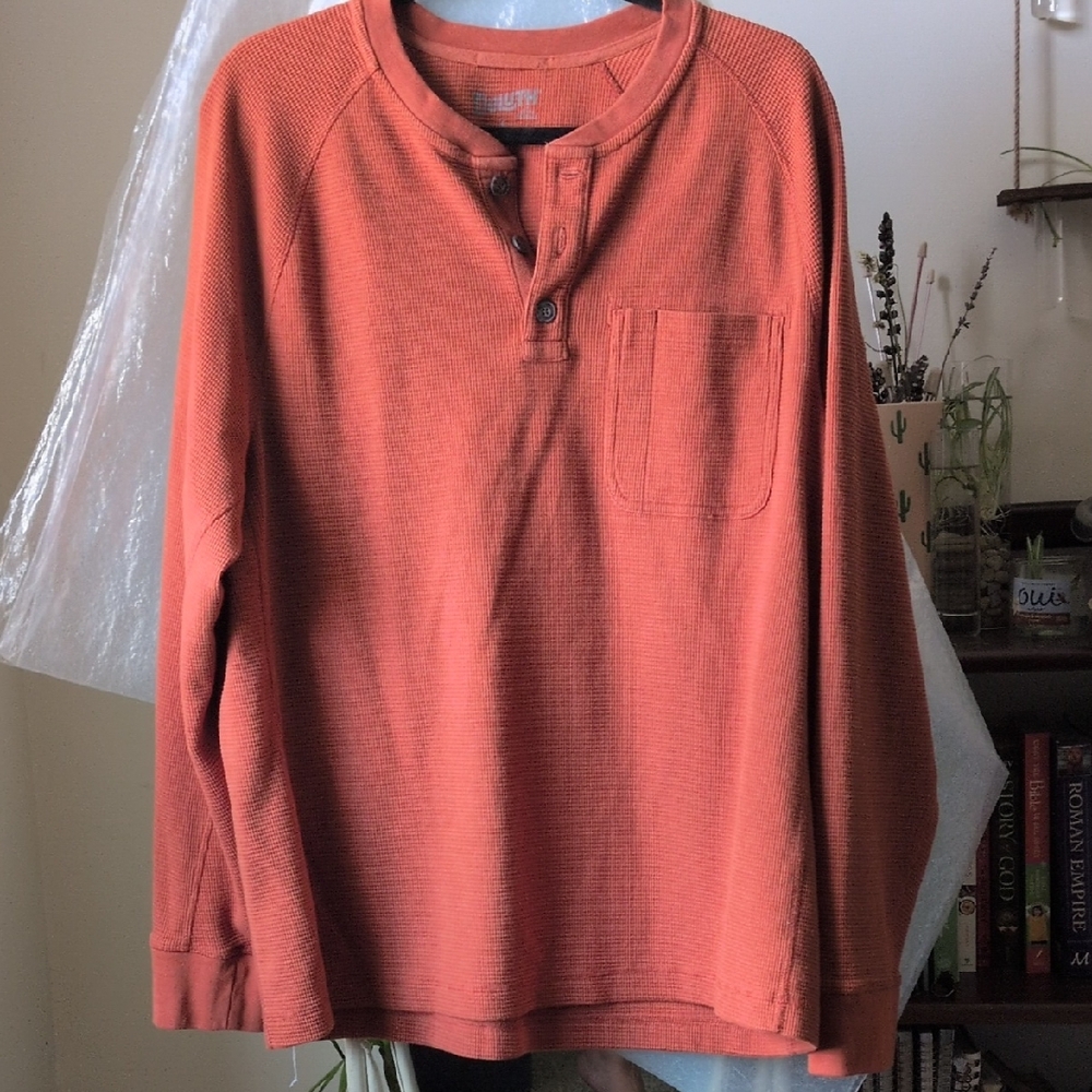 Duluth Trading Co Orange Long Sleeve Tee Soft Cotton